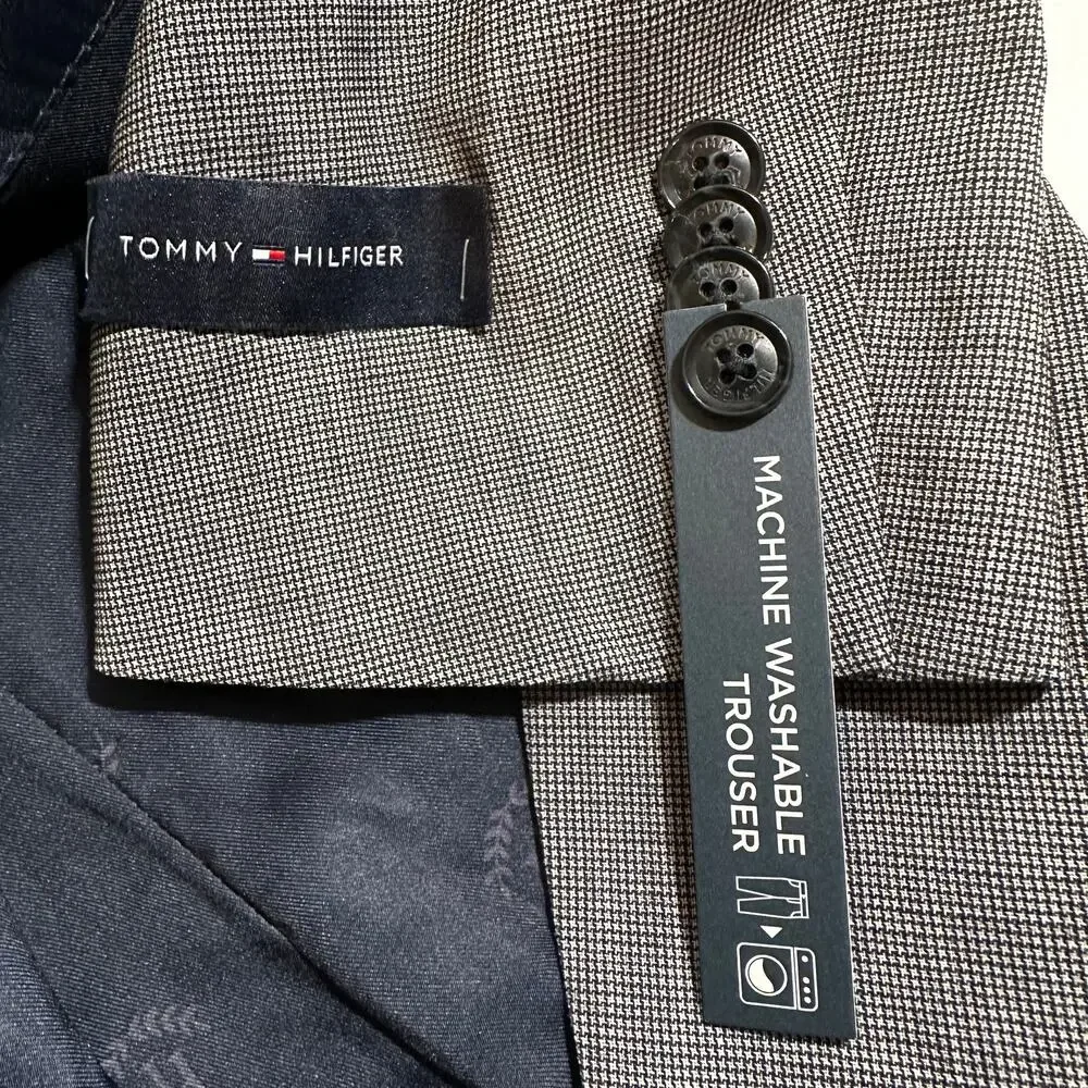 Tommy Hilfiger New Mens Wool Blend Blazer Sport Jacket Houndstooth 40R Corp Core